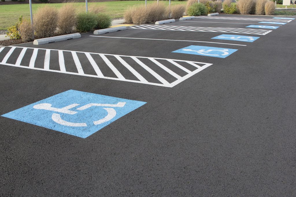 Handicapped Parking Space at Business Location Parking Lot